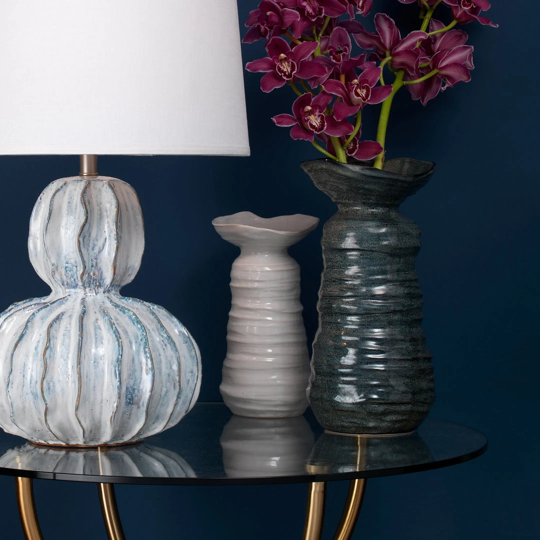 Jamie Young Medium Marine Vase In Pearl Cream Ceramic 6 Jamie Young Medium Marine Vase In Pearl Cream Ceramic