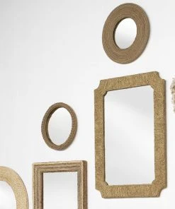Jamie Young Marina Mirror In Natural Seagrass