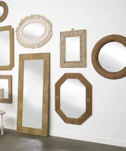 Jamie Young Marina Mirror In Natural Seagrass