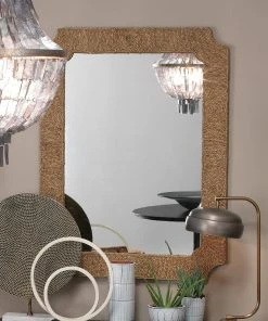 Jamie Young Marina Mirror In Natural Seagrass