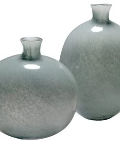 Jamie Young Minx Decorative Vases In Grey Glass (set Of 2)