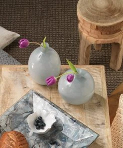 Jamie Young Minx Decorative Vases In Grey Glass (set Of 2)