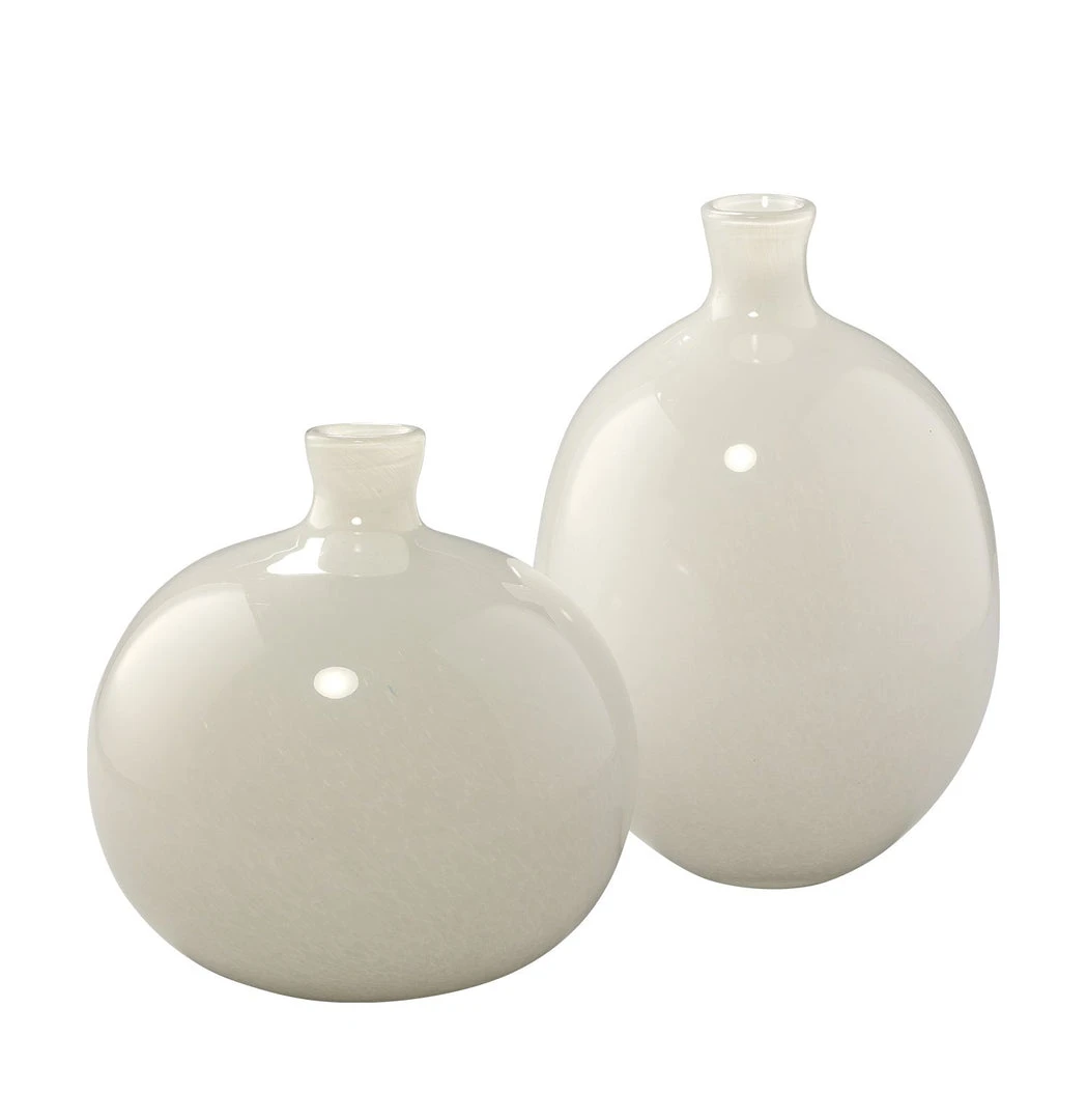 Jamie Young Minx Vases In White Glass (Set Of 2) DECOR 3 Jamie Young Minx Vases In White Glass (Set Of 2) DECOR