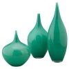 Jamie Young Nymph Decorative Vases In Emerald Green Glass (set Of 3)