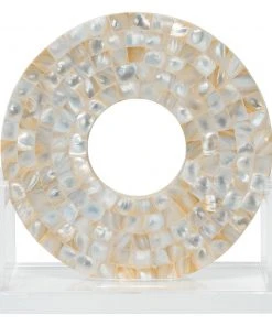 Jamie Young Small Odyssey Sculpture With Acrylic Stand In Mother Of Pearl DECOR