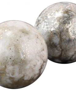 Jamie Young Orb Bookends In Silver And Gold (set Of 2) DECOR