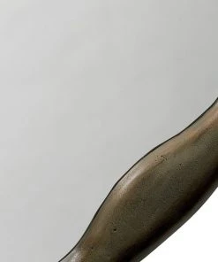 Jamie Young Organic Round Mirror In Antique Brass