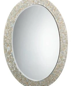 Jamie Young Large Oval Mirror In Mother Of Pearl DECOR