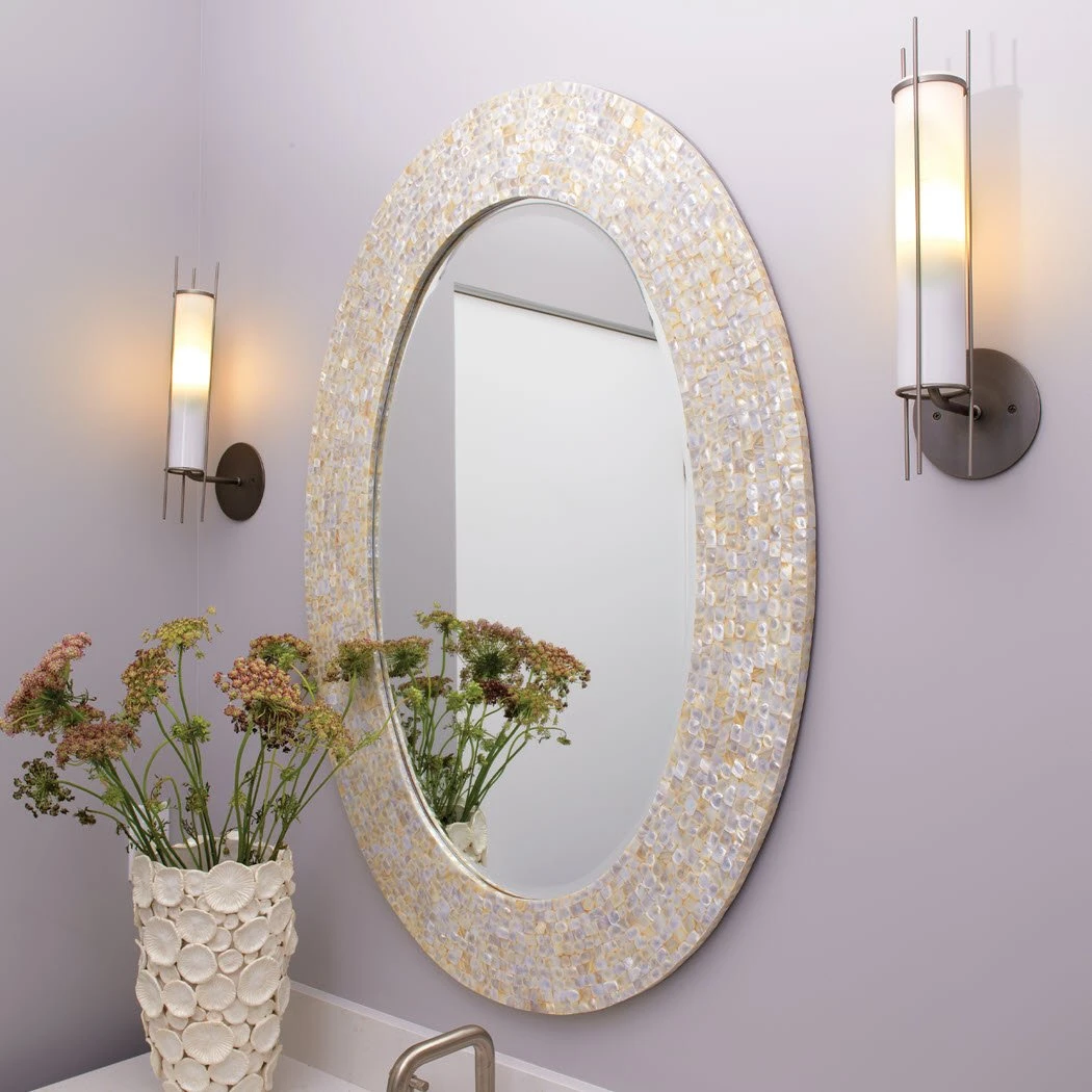 Jamie Young Large Oval Mirror In Mother Of Pearl DECOR 5 Jamie Young Large Oval Mirror In Mother Of Pearl DECOR