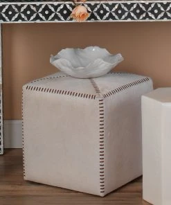 DECOR Jamie Young Large Peony Bowl In White Ceramic