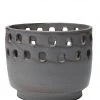 Jamie Young Large Perforated Pot In Grey Ceramic DECOR