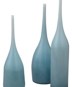 Jamie Young Pixie Decorative Vases In Periwinkle Blue Glass (set Of 3)