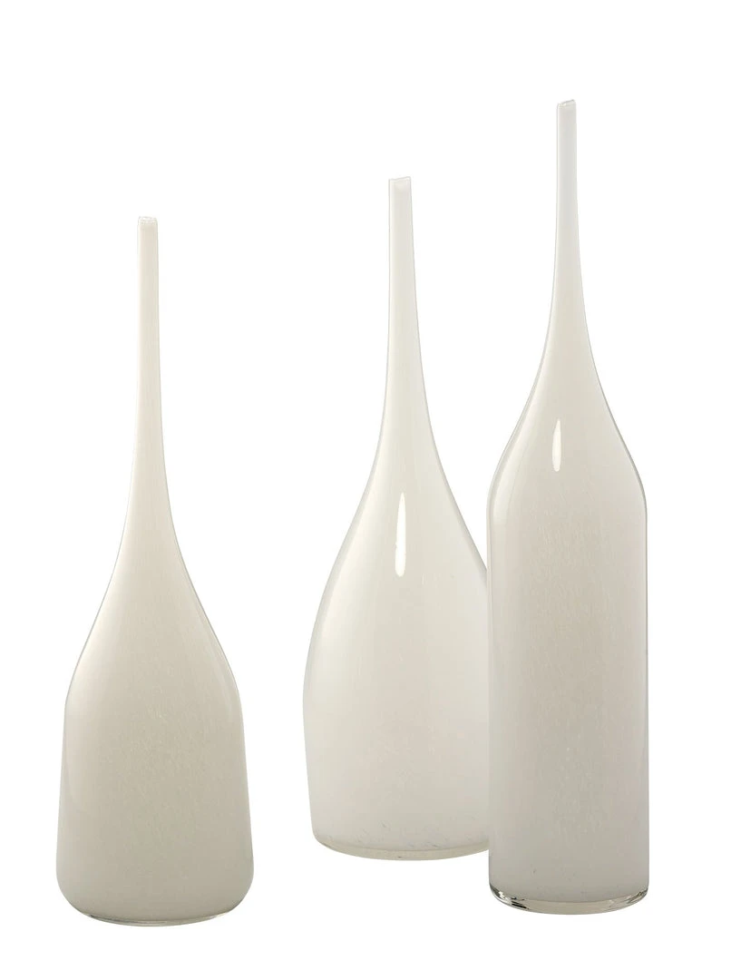 DECOR Jamie Young Pixie Vases In White Glass (Set Of 3) 3 DECOR Jamie Young Pixie Vases In White Glass (Set Of 3)