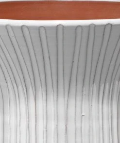 DECOR Jamie Young Tall Podium Vessel In Cream Ceramic