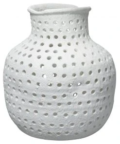 DECOR Jamie Young Porous Vase In Matte White