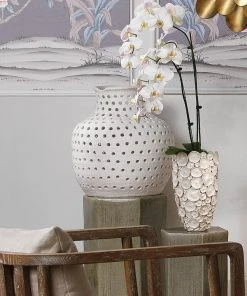DECOR Jamie Young Porous Vase In Matte White