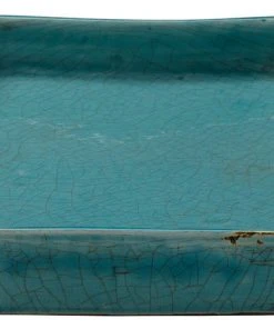 Jamie Young Small Porto Tray In Blue Ceramic DECOR