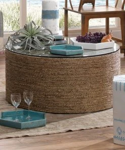 Jamie Young Small Porto Tray In Blue Ceramic DECOR