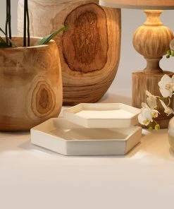 Jamie Young Small Porto Tray In White Ceramic