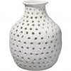 DECOR Jamie Young Small Porous Vase In Matte White Ceramic