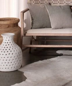 DECOR Jamie Young Small Porous Vase In Matte White Ceramic