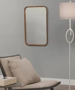 DECOR Jamie Young Principle Vanity Mirror In Gold Leaf Metal