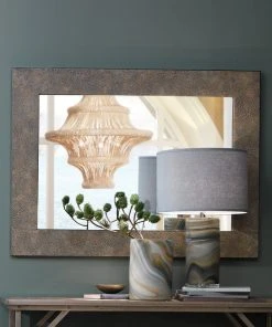 Jamie Young Rectangle Mirror In Grey Eggshell