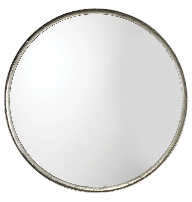 Jamie Young Refined Round Mirror In Silver Leaf Metal 3 Jamie Young Refined Round Mirror In Silver Leaf Metal