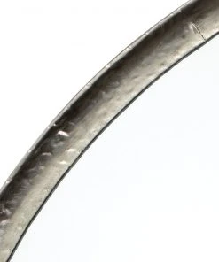 Jamie Young Refined Round Mirror In Silver Leaf Metal