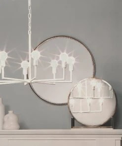 Jamie Young Refined Round Mirror In Silver Leaf Metal 7 Jamie Young Refined Round Mirror In Silver Leaf Metal