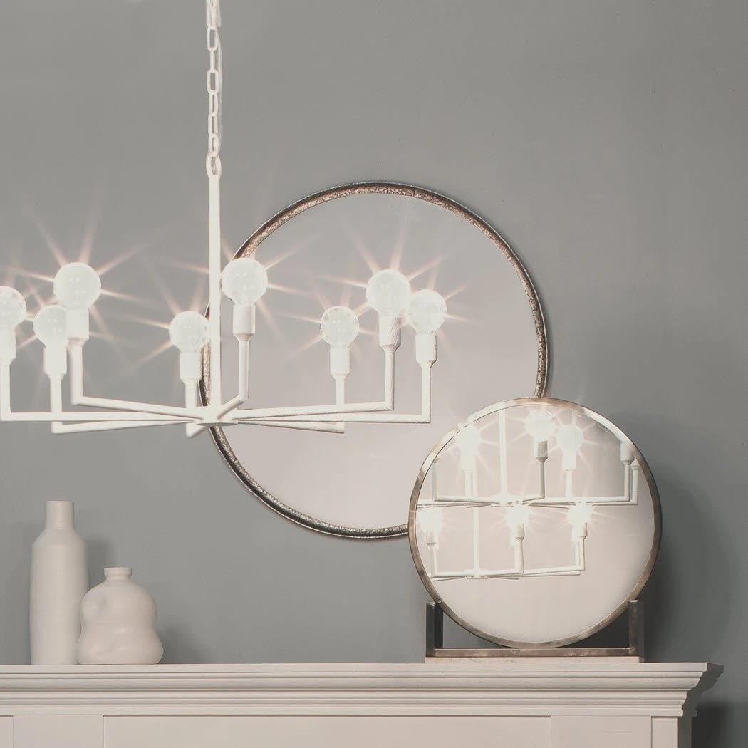 Jamie Young Refined Round Mirror In Silver Leaf Metal 5 Jamie Young Refined Round Mirror In Silver Leaf Metal