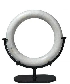 DECOR Jamie Young Medium Marble Ring In White Marble