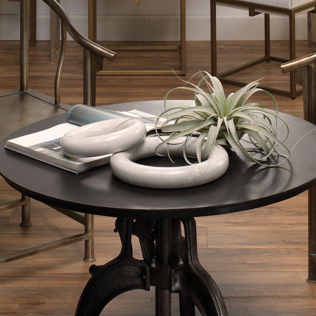 DECOR Jamie Young Medium Marble Ring In White Marble 5 DECOR Jamie Young Medium Marble Ring In White Marble