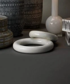 DECOR Jamie Young Small Marble Ring In White Marble