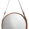 DECOR Jamie Young Large Round Mirror In Brown Leather 1 DECOR Jamie Young Large Round Mirror In Brown Leather