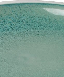 DECOR Jamie Young Santorini Large Low Rim Bowl In Ocean Ombre Reactive Glaze Ceramic