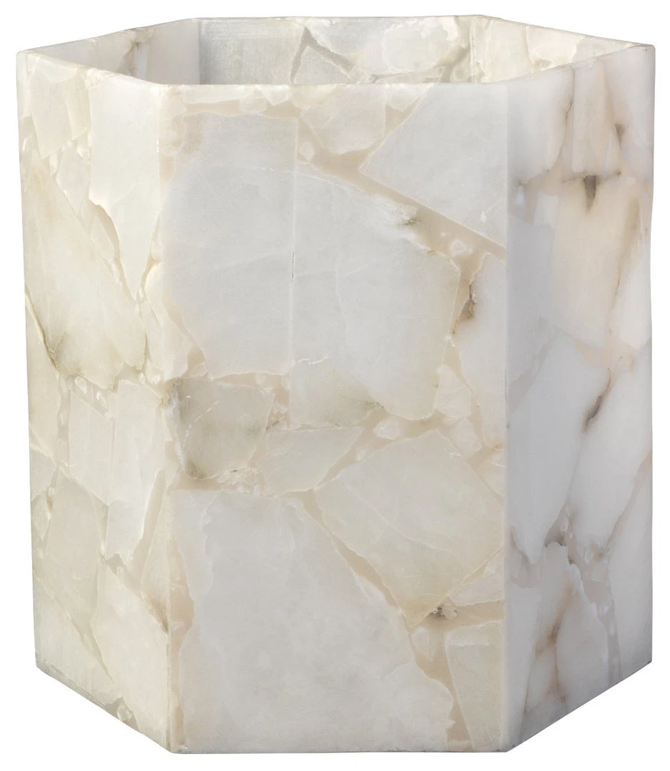 DECOR Jamie Young Savannah Large Hexagon Hurricane In Alabaster 3 DECOR Jamie Young Savannah Large Hexagon Hurricane In Alabaster