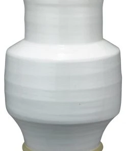 Jamie Young Solstice Ceramic Vase In White And Natural Ceramic DECOR