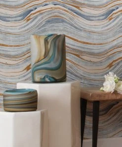 Jamie Young Small Terrene Vase In Grey Swirl Glass DECOR