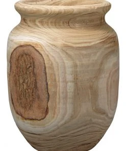 Jamie Young Topanga Wooden Vase In Natural Wood