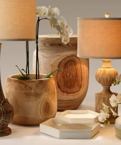 Jamie Young Topanga Wooden Vase In Natural Wood