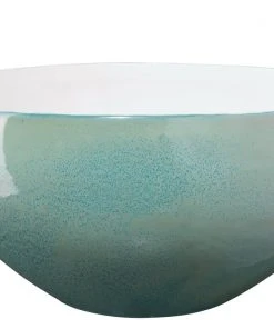 DECOR Jamie Young Tripoli Tall Rim Bowl In Ocean Ombre Reactive Glaze Ceramic