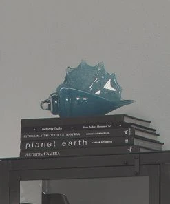 DECOR Jamie Young Triton Shell In Steel Blue Blown Glass