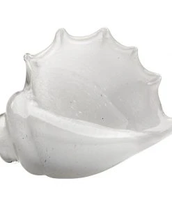 Jamie Young Triton Shell In White Blown Glass