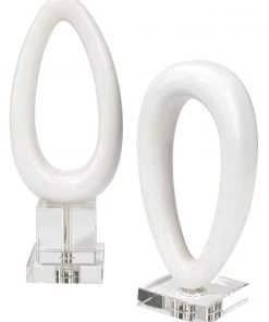 Jamie Young Venus Objects In White Lacquer (Set Of 2) DECOR