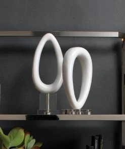 Jamie Young Venus Objects In White Lacquer (Set Of 2) DECOR