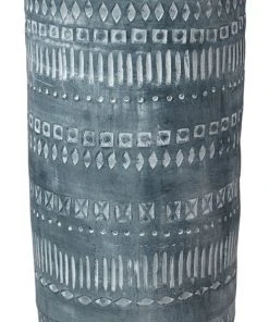 Jamie Young Large Zion Ceramic Vase In Grey And White