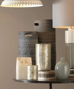 Jamie Young Large Zion Ceramic Vase In Grey And White