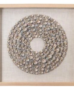 DECOR Jamie Young Bora Bora Framed Wall Art In Taupe Snail Shell