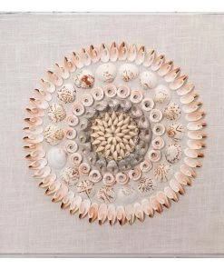 Jamie Young Caicos Acrylic Wall Art In Off White & Pink Shells